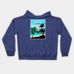 Phuket Thailand Vintage Travel Advertising Print Kids Hoodie